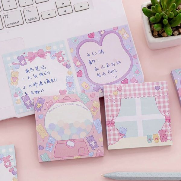 80pcs Ins Pink Girl Sweetheart Candy Note Pad Notes Message Notes Paper To-Do List Creative Stationery