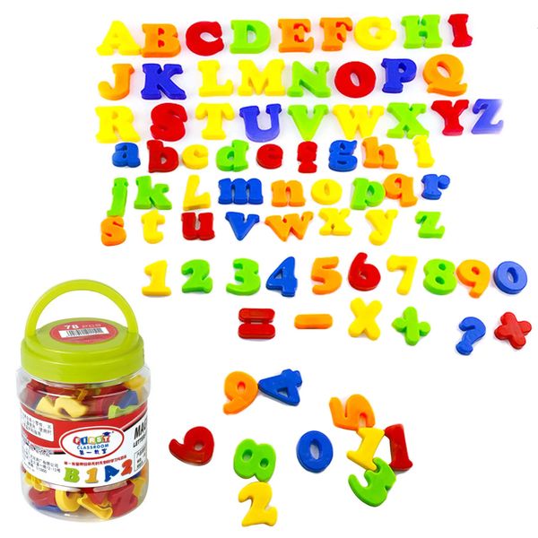 80 Uds imán magnético para nevera Kawaii niños letra número símbolo pegatinas educación temprana juguetes para cumpleaños regalo de Navidad 240113