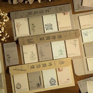 80pcs Vintage Plant Butterfly Bills Letters Sticky Notes Memo Pad Diary Stationary Flakes Scrapbook Decorative N Times