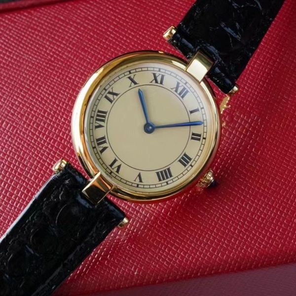 Montres antiques plaquées or 18 carats des années 80, mouvement en pierre à quartz suisse, hommes et femmes de haute qualité avec les mêmes modèles pour envoyer à leurs proches le meilleur choix de miroir saphir1