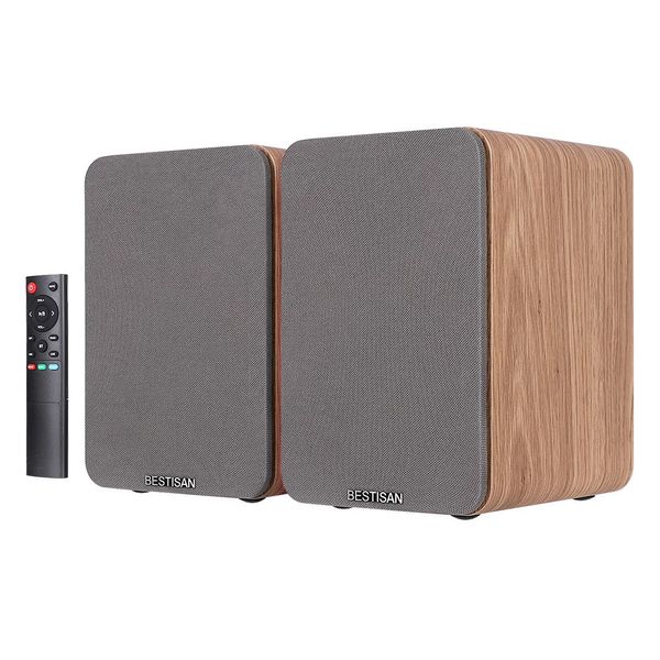 80W bureau de jeu Ser Bluetooth Boombox bibliothèque en bois Sers 20 système de cinéma maison effet de basse pour PC TV 240126