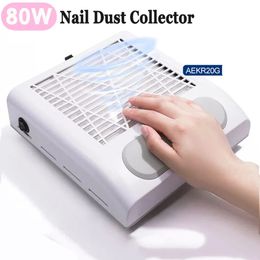 80W Nail Dust Collector Fan Aspirateur Professionnel Manucure Machine-Outil Avec Supprimer Filtre Forte Puissance Nail ctor Fan 240123
