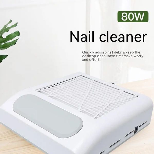 Ventilador de extractores de aspiradora de uñas de 80 W para absorbedor de polvo de pedicura de manicura con recolección de polvo de uñas de filtro extraíble para salón