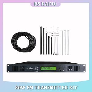 80W FM-zender met dipoolantenne en coaxkabel, 80 Watt FM-zenderkit