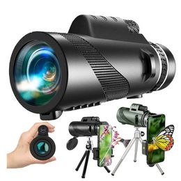 80x100 HD Zoom potente telescopio monocular binoculares portátiles de lata de larga alcance Camping con viajes al aire libre 240408