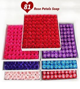 81 PCS SOAP ROSES Fleurs séchées artificielles Bouquet de rose pour rose Petals Bath Party Décoration de mariage Valentine039 Day G2279764
