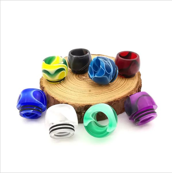 810 Thread Fat Drip Tips Accessoires pour fumer Porte-cigarette Embouchure en résine à large alésage pour TFV8 X Big Baby TFV12 Prince Vapor Tanks ZZ