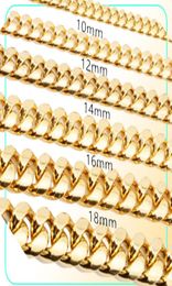 81012141618mm 1830 inch Miami Cubaanse link gouden ketting hiphop sieraden dikke roestvrijstalen ketting7602298