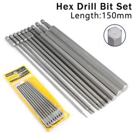 810pcs 150 mm hex hexer allen Wrench Drill Bit Set Premium S2 en acier Bit de perceuse rapide Bit de tournevis magnétique Bit de tournevis 240418