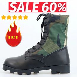 812 Boots tactiques Militaires Formation de chaussures de l'armée haut de gamme spéciales Botas de randonnée à taille haute absorbant les chocs en plein air 231018 A