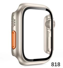 818d Slim bumper schermbeschermer voor Apple Watch Series 8 7 6 5 4 SE Seconden Wijzig naar Apple Watch Ultra Full Protect Armor Cover 45mm 44 mm