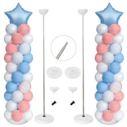 81 Inch Ballon Kolom Stand Kit Set Verstelbare Ballon Houder Basis Bruiloft Verjaardagsfeestje Decoratie Baby Douche Gunsten Kerstmis