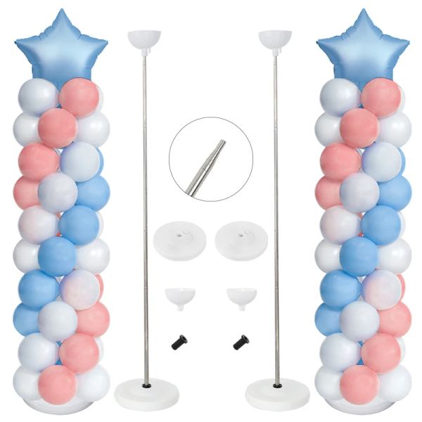 Kit de soporte de columna para globos de 81 pulgadas, Base de soporte para globos ajustable, decoración para fiesta de cumpleaños y boda, recuerdos para Baby Shower y Navidad