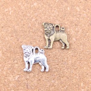 81 stks Antiek Zilver Brons Geplateerd Hond Charms Hanger DIY Ketting Armband Bangle Findings 16 * 15mm