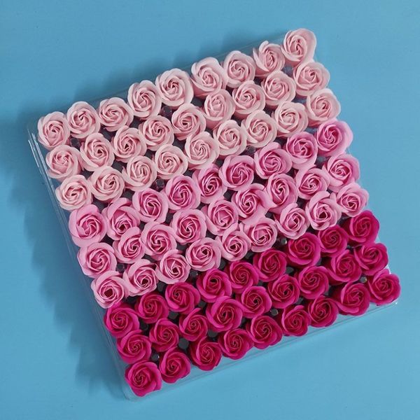 81 Unids Baño de Rosas Flor del Cuerpo Jabón Floral Perfumado Rosa Sosteniendo Flores Esencial Boda Regalo del Día de San Valentín colores de mezcla Christ323T