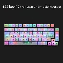 Juego de teclas esmeriladas transparentes para PC, 82/122 teclas, perfil mate retroiluminado de altura de cereza blanca para teclado mecánico MX Switch Gaming