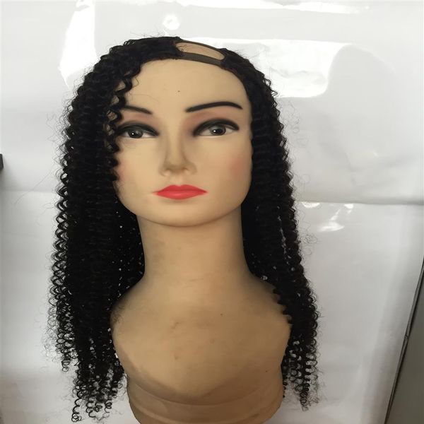 824 pouces crépus curl cheveux humains péruvienne vierge cheveux milieu gauche droite u partie dentelle perruques pour les femmes noires 1 1b 2 4 naturel color174l