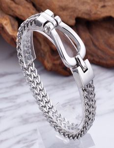 826inch 21cm 11 mm 316L roestvrij staal zilver eenvoudige nagelknop Men039S HIPHOP Figaro link ketting armband armband cool Togg5985794