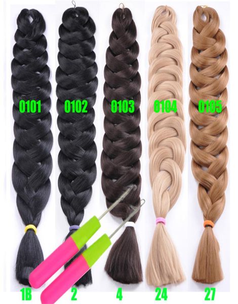 Cabello de rayas de XPression de 82 pulgadas Cabello sintético Cabello Jumbo Braid Lultra Bulks Long Cheveux Crochet Hair Extensions 165 Grams6754058