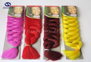 82 pouces Xpression ombre deux tons jaune rose blanc tresse cheveux en vrac 165g kanekalon cheveux synthétiques tressage haute température fibre7578379