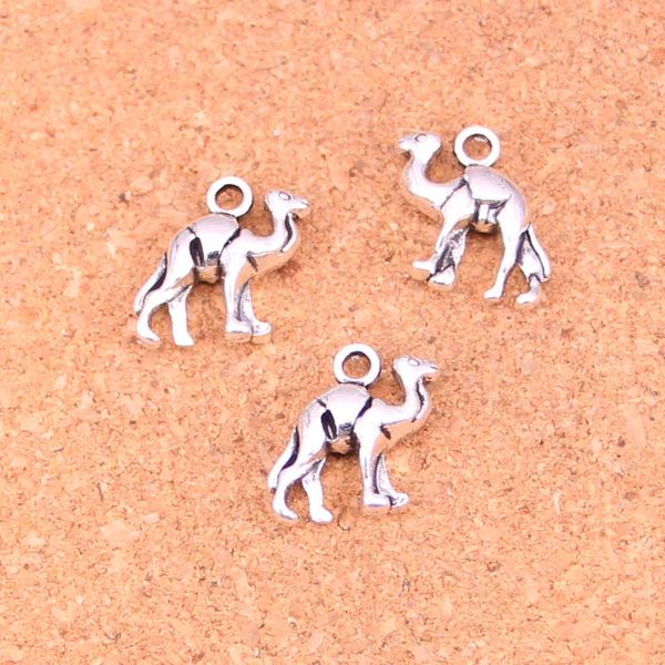 82 Uds dijes encantadores colgantes chapados en plata antigua de camello que hacen joyería de plata tibetana hecha a mano DIY 15*14mm