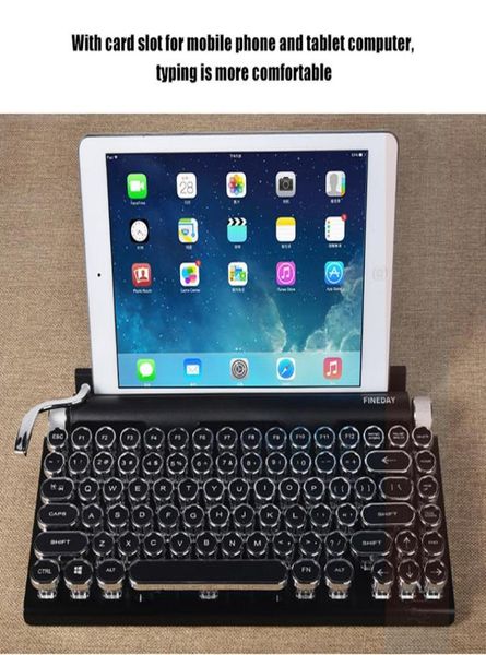 Clavier de machine à écrire rétro à 83 touches sans fil Bluetooth clavier mécanique gamekeyboard Teclado mecnico de mquina de escribir9368064