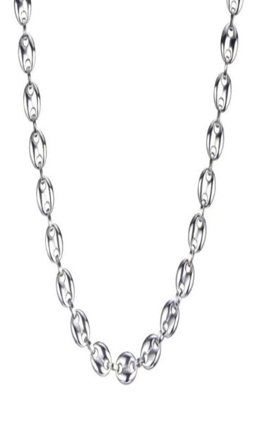 836039039 Largeur de hip hop 11 mm en acier inoxydable Silver Coffee Bean Collier de chaîne de chaîne Bracelet 316L Inoxydable pour hommes 7863759