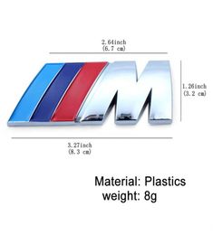 83cm32cm Bmw M3 M5 M power sport Metal M logo insignia marca trasera maletero guardabarros emblema pegatina Decal6194874