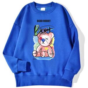 83QX Sweats à capuche masculine Sweatshirts Kaii Pink Plux Bear Impring Man Sweatshirt Fashion Fur-liner Sweats à capuche Vintage S-XXL Pullover Pullover de haute qualité D240429