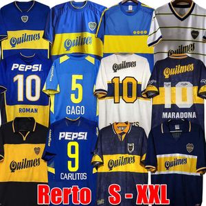 84 95 96 97 98 99 Camiseta de fútbol retro de Boca Juniors Maradona ROMAN Caniggia RIQUELME 2002 PALERMO Camisetas de fútbol Maillot Camiseta de Futbol 99 00 01 02 03 04 05 06 1981 07