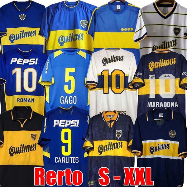 84 95 96 97 98 99 Maillot de football rétro Boca Juniors Maradona ROMAN Caniggia RIQUELME 2002 PALERME Maillots de football Maillot Camiseta de Futbol 99 00 01 02 03 04 05 06 1981 07