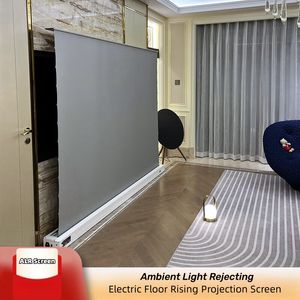 84 inch elektrisch ALR / CLR oprolbaar vloerstaand projectorscherm Long Throw omgevingslicht afwijzend 3D / 4K voor thuisbioscoop normale projector