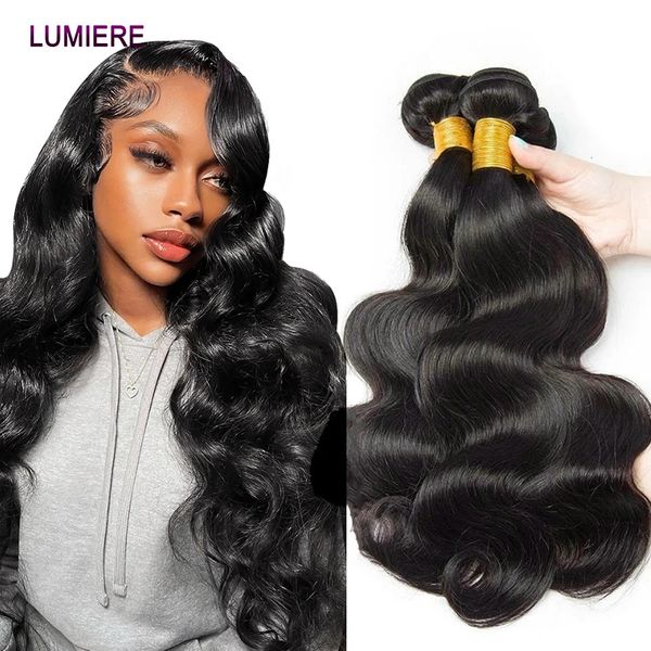 840 paquets de vague de corps tissage de cheveux brésiliens 134 pièces affaire humaine brute Remy Etensions Lumiere 240127