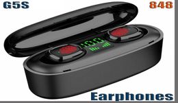 848D Auriculares inalámbricos Bluetooth V50 G5S Pantalla LED de auriculares Bluetooth Wireless con auriculares de 3500 mAh auriculares con micrófono5000170