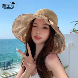 8491 Zomer Big Eaf Sun Cap Children's Korean Fashion Bow Sun Cap Hollow Black Gel Fisherman Hat