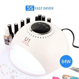 Lámpara de secador de uñas LED de 84W UV 5S secado rápido 42 piezas LEDS LEDS GEL MANICURE MANICURE MANICURE 240401