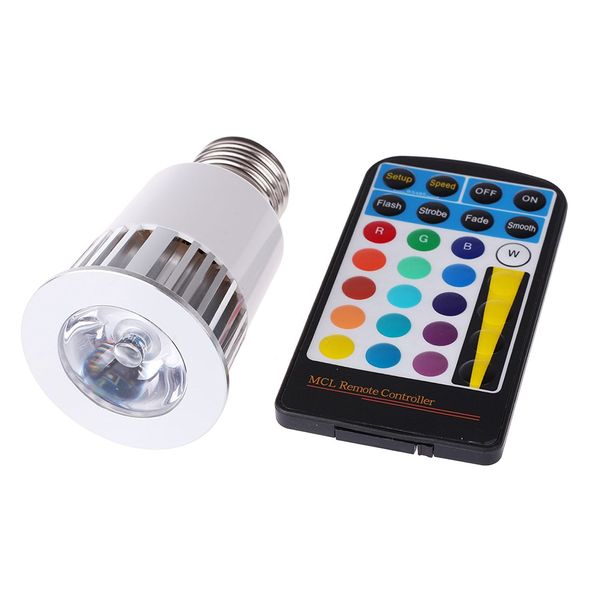 85-265V AC 5W RGB GU10 LED Projecteur Couleur Changeante Ampoule Lumières avec 28 touches IR Télécommande
