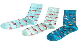 85 Cotton Men039s Calcetines Invierno Harajuku Colorido Caca divertida Dinosaurio Sushi Bigote Socks For Male Christmas Gift 2PCS2966607