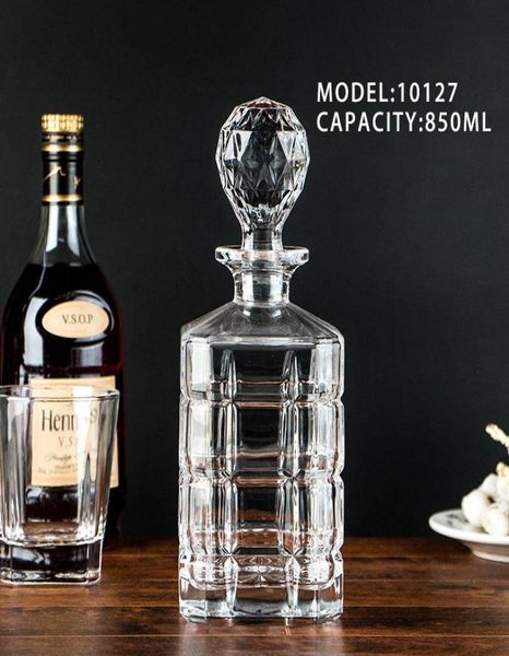 850 ml de vaso de cristal europeo Whisky Whisky Flask Decanter Botella de personalidad creativa DX6R3577765