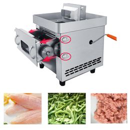 850W bureau électrique manuel double usage Machine de coupe de viande lame extractible déchiqueter trancheuse Machine de découpe commerciale Meat Slicer machine