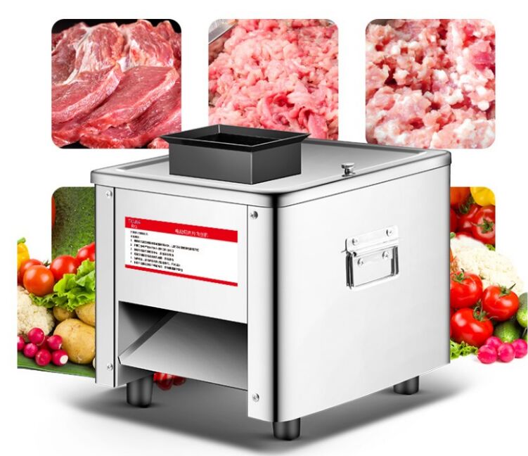 Machine de découpe de viande en acier inoxydable multifonction 850W 304 trancheuse commerciale machine de découpe électrique automatique de bureau