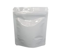 8513 cm Blanc Glossy Stand Up Up Bags d'emballage en papier d'aluminium 100pcslot Dypack Zip Lock Food Food Coffee Rangement Mylar Socch Zipper 6629542