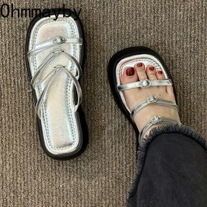 855 Fashion Femmes Slippers High Smulpper Summer Clip Clip Clip Toe Sole épaisse Sandalias Ladies Elegant Outdoor Beach Slides 230717 876