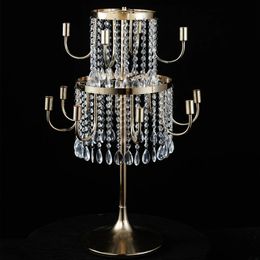 85 cm/100 cm) 9 ARM GOUD MODERNE METAL METALEN KASTHOUDER VOOR Wedding Centerpieces Metaal Candlestick Candle Holder