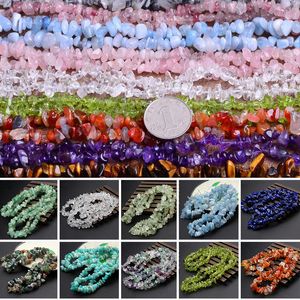 85 cm natuursteen jade kralen voor diy ketting armband oorbellen sieraden maken gaten onregelmatige vorm grind chip kraal 5-8mm