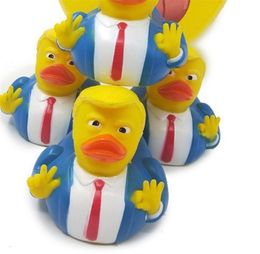 85 CM Trump caoutchouc couineur bain canards nouveauté drôle Donald Trump canard bébé enfants jouets de bain dessin animé flottant eau jouet défi Pres6269657