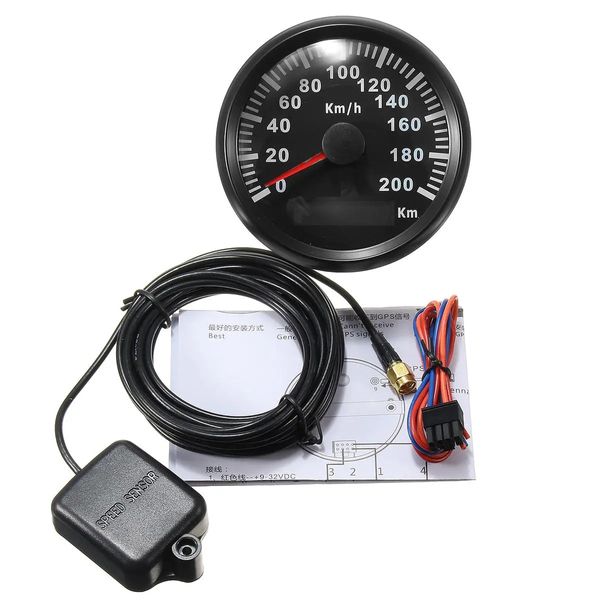 Compteur de vitesse GPS en acier inoxydable, 85mm, 200 KM/H, jauges numériques étanches, pour voiture et moto