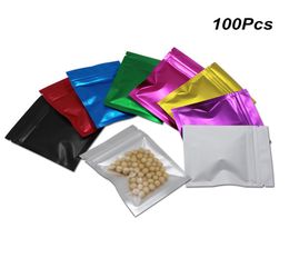 85x13 cm multiples couleurs avant glissière transparente feuille d'emballage mylar sacs de rangement alimentaires en aluminium en aluminium Pagnière d'emballage refermable 3151232