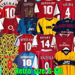 86 07 Retro Henry Bergkamp Soccer Jerseys 94 97 Vieira Merson Adams Vieira Home Away Football Shirt Adult Short 666