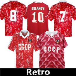 86 87 88 89 90 Jerseys de fútbol retro Camisa de fútbol Aleinikov USSR Belanov Jerseys Protasov Zavarov Classic Maillot de Foot CCCP 888